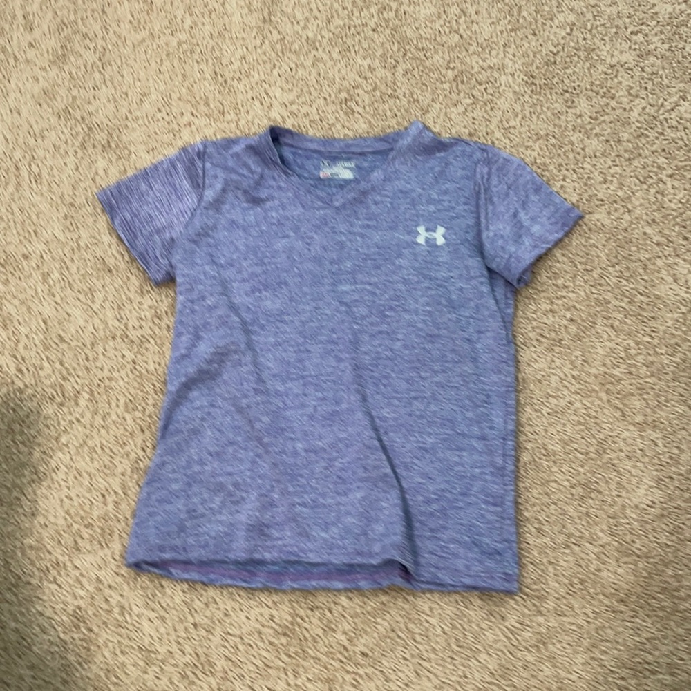 XL purple heat gear under armor shirt